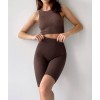 Жіночий безшовний комплект у рубчик Halter Rib + Tracks Rib Shape (Deep taupe) Жіночий безшовний комплект у рубчик Halter Rib + Tracks Rib Shape (Deep taupe)